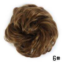 Ailiada Girls Curly Scrunchie Chignon With Rubber Band Brown Gray Synthetic Hair Ring Wrap On Messy Bun Ponytails Hair Extension