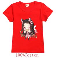 Demon Slayer Cartoon Summer Girls Short Sleeve T Shirt Boys New T Shrits Tops Kids Tee Shirt Clothing Children Short Sleeved Clothes