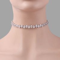 WEIMANJINGDIAN Brand Sparkly Pear Cut Cubic Zirconia Tennis Choker Necklace for Wedding Prom Party Jewelry