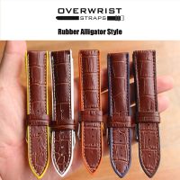 สายนาฬิกา สายยางสีน้ำตาล รุ่น OVERWRIST Rubber Brown Alligator Style