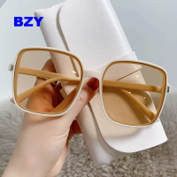 BZY Rice Nail แว่นตากันแดดแว่นตากันแดดทรงเหลี่ยมไล่ระดับสีสำหรับผู้หญิงเทรนด์ป้องกันรังสียูวีแว่นกันแดดแบบเรโทร