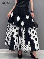 XITAO Skirt Loose Casual Women Polka Dot Skirt