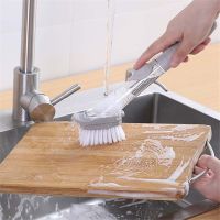 【CC】 Cleaning Removable 2 In 1 Sponge Dispenser Dish Washing Tools Handle Dust Plastic