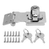 Keyed Hasp Lock 2 Packs Twist Knob Antitheft Hasp Latch Zinc Alloy for Cabinet for Mailbox