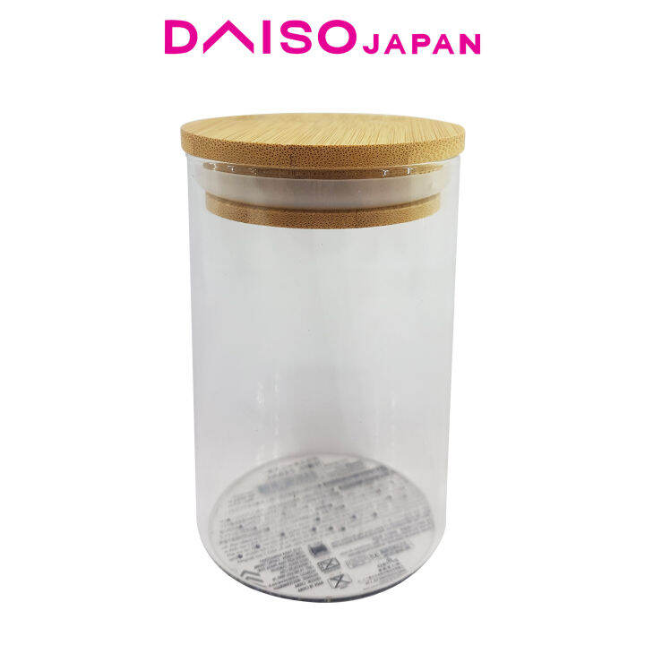 Daiso Glass Canister with Bamboo Lid 240ML Lazada PH