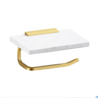 Aluminum Alloy Gold and Marbel Wall Mounted Bathroom Toilet Paper Holder Rolling Tissue Storage Rack Organizer Hardware Tools