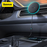 Baseus 40W Magnetic Car Wireless Charger 2 in 1 Phone Holder Stand Fast Charging USB A Type C Car Phone Charger For iPhone 14 Pro Max