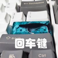 （Miss qis keycap）พวงกุญแจแฟนซี Figure3D ส่งแฟนหนุ่มพิมพ์ลายทิวทัศน์,พวงกุญแจเรซิน Koi สำหรับคีย์บอร์ดเล่นเกมกลไกแฮนด์เมด