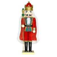 King Nutcracker Red Green Plaid Christmas Decorative Nutcracker Figures Hand Painted Christmas Nutcracker Figures for Christmas Shelf Fireplace Desktop Mantel Decor usefulness