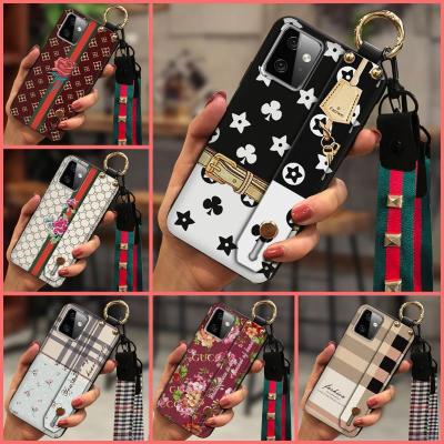 silicone Wrist Strap Phone Case For MOTO G Power 5G 2023 Anti-knock Dirt-resistant Lanyard Phone Holder Small daisies