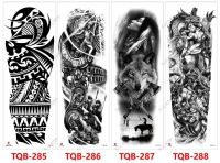 Waterproof Temporary Tattoo Sticker Black Full Arm TQB Series Animal Totem Body Art Fake Tatto Flash Tatoo for Men Women Stickers