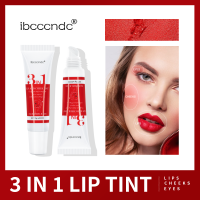 Ibcccndc 3 In 1 Lipstick Matte Glaze Velvet Waterproof Long Lasting Makeup Cheek Blush Eye Shadow Cream Lip Tint