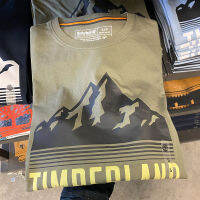 Timberlandd /Timberlandd เสื้อยืดแขนสั้นลายภูเขาหิมะผ้าฝ้ายสำหรับผู้ชาย