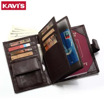 KAVIS 100% Genuine Leather Rfid Women Wallet Female Coin Purse Fashion  Portomonee Clutch Money Bag Lady Handy Long Pocket Girls