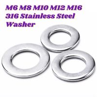 1/5pcs High Quality Precision 316 Stainless Steel Extra Large Screw Flat Washer Piece Meson Washer Round Type M6 M8 M10 M12 M16 Nails  Screws Fastener