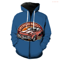 Cartoon Vintage Car Mens Zipper Hoodie Teens Unisex Cool Casual With Hood Jackets Funny Harajuku Tops Sweatshirts Oversized Size:XS-5XL