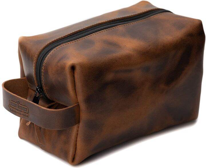 Leather Toiletry Bag for Men  Dopp Kit / Travel Pack - Main