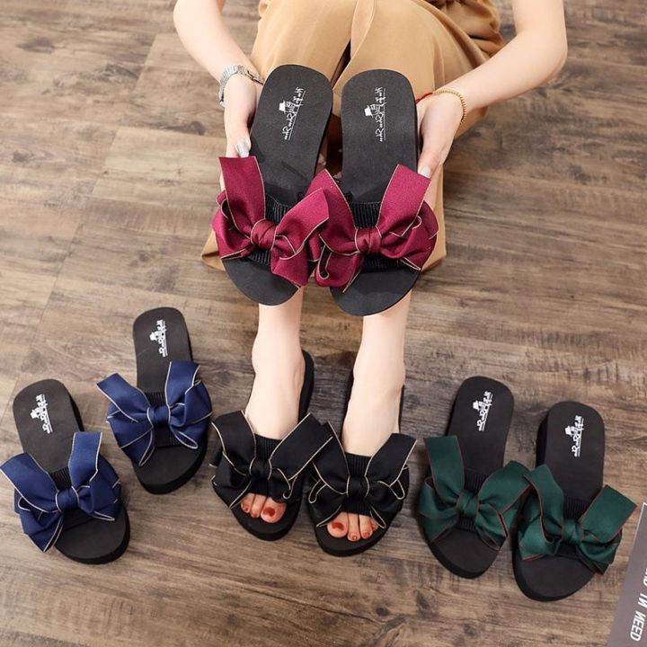 ruyis-wholesale-sandals-new-han-edition-wedges-sandals-fashion-large-base-bow-beach-resort-word-slippers