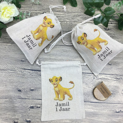 personalize any cartoon lion Birthday Gift favor bags, Baby Shower thank you gift bags, Christening baptism gift bags
