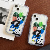 For IPhone 14 Pro Max IPhone Case Thickened TPU Soft Case Clear Case Airbag Shockproof Cute Panda Compatible with For 11 Pro Max