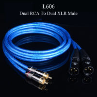 WinAqum Professional Gold Plated Dual RCA Coaxial Audio Cable To 2 XLR Male Female Plug Coax Adapter Video Wire L606 L607