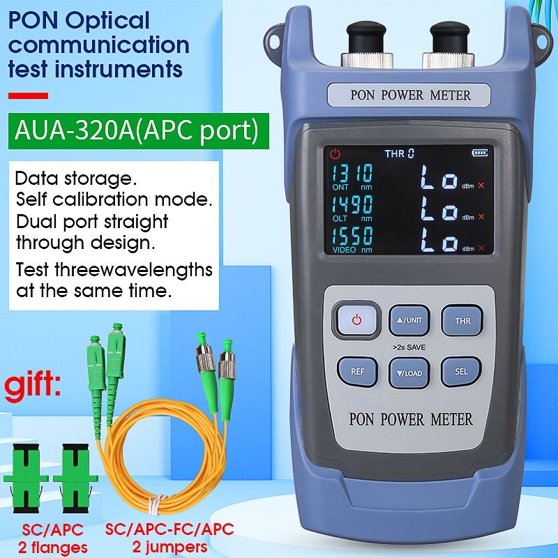 PON Optica Power Meter PON Tester Connector ONT OLT FTTX 1310/1490/1550nm PC/APC 