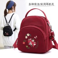 [COD] Cross-border new ethnic style embroidery portable messenger bag ladies shoulder nylon backpack wholesale womens