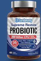 Surebounty Probiotic for Men &amp; Women, 200 Billion CFU 35 Strains, Prebiotics + Digestive, 60 Veggie Capsules