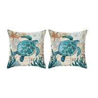 Mediterranean Ocean Digital Print Peach Skin Pillow Cushion Cover Home Goods 22