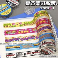 High-value American retro tape English and paper tape ins wind hand account material tulip goo card girl heart