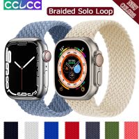 สายถักเดี่ยวสำหรับสายคาด Apple Watch,สายไนลอนยืดหยุ่นสำหรับ Iwatch ซีรีส์ SE 87654321 45มม. 44มม. 40มม. 42มม. 38มม. 44มม.