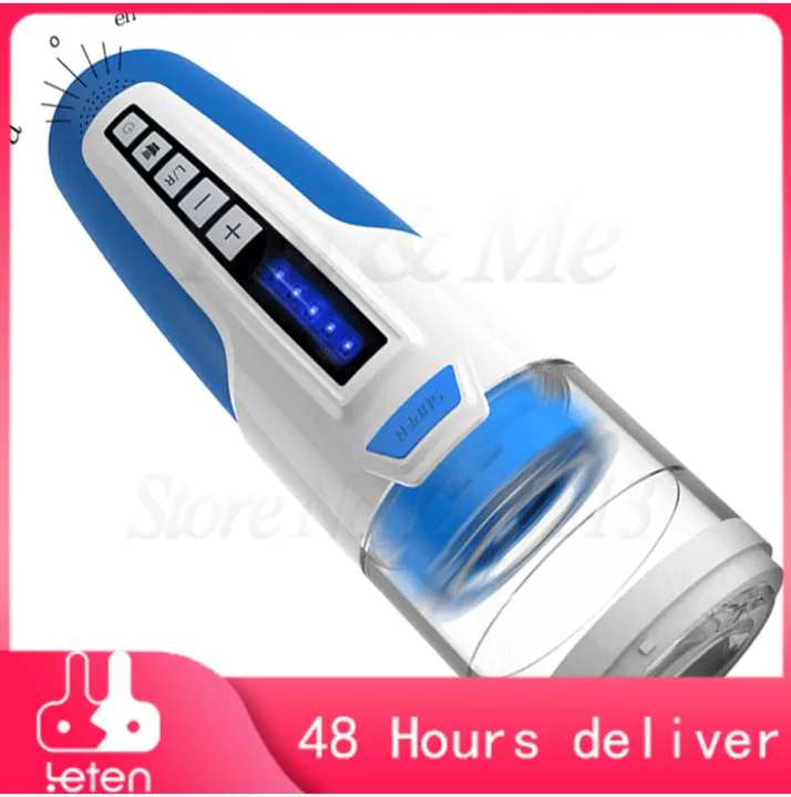 Leten Masturbator Sex Retractable Male Masturbator Retractable Rotating