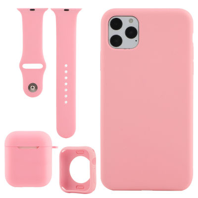 Watch Band Strap +Earphone Airpods 12 Case +For iPhone 12 Mini 11 Pro Max X XS MAX XR 7 8 Plus Fran-bd Rainbow Pattern Case