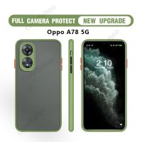 เคสผิวด้านโปร่งใส A78 Oppo สำหรับ Oppo A78 NFC A 78 OppoA78 4G 5G ป้องกันเลนส์กล้องชั้นกันกระแทกโทรศัพท์พีซีแข็งผิวเกล็ดน้ำแข็งหรูฝาหลัง