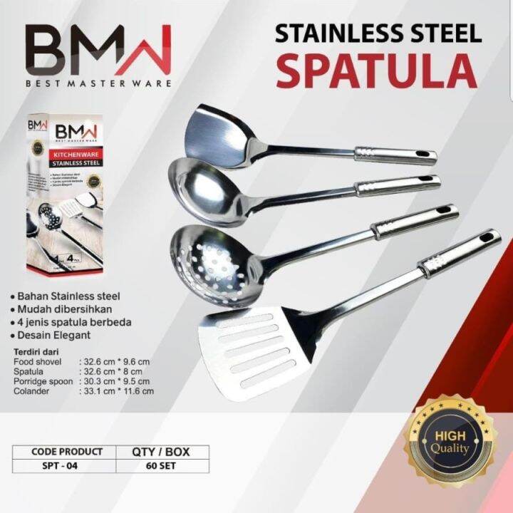 Spatula Set Bmw Stainless Steel Set isi 4 Macam Lazada Indonesia