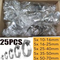 ♣ 25pcs Stainless Steel Hose Pipe Clamps 16mm-70mm Cross Hose Clamp Clips for Air Hose Water Pipe Fuel Hose Clamp Bracket