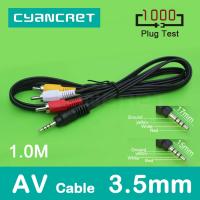 【YF】 AV Cable 3.5mm Jack to 3 RCA Audio Video Male for Android TV Box Speaker Television Projector VCD DVD MP4 Player