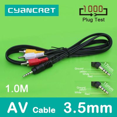 AV Cable 3.5mm Jack to 3 RCA Audio Video Cable Male to Male for Android TV Box Speaker Television Projector VCD DVD MP4 Player