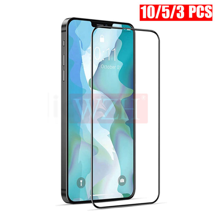 10Pcs Full Cover Tempered Glass For iPhone XR X XS Max Screen Protector Glass for iPhone 6 6s 7 8 Plus X 5 5S 11 12 Pro Max Mini