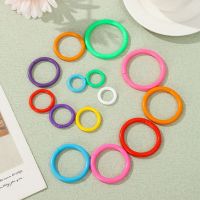 ZOWBRSH 50Pcs/pack Useful File Folder Stationery Keychain Loose Leaf Ring Circle Ring Photo Album Clip Notebook Binder