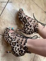 YSWEYOMIC Leopard Suede Bachata Dance Boots Women Ballroom Latin Dance Party Shoes Woman Salsa Pole Dance Booties For Ladies