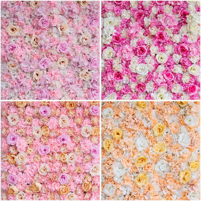 Rose Artificial Flowers Wall Decoration Peony Wed Flower wall panel For DIY Pink Wedding Baby Shower Party Backdrop Home Decor