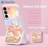 XiaoXin สำหรับ Samsung S22 PLUS S22 TPU ขาตั้งโทรศัพท์ที่มองไม่เห็นเคสโทรศัพท์แบบบูรณาการ Soft Case กล้องครอบคลุมเต็มรูปแบบ