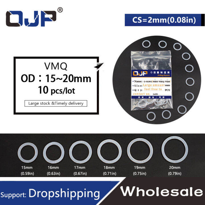 10-ชิ้น-ล็อตสีขาวซิลิโคนแหวนซิลิโคน-vmq-o-แหวน-od15-16-17-18-19-20-2-มม-ความหนายาง-o-ring-ซีลปะเก็นแหวนเครื่องซักผ้า-yinguer