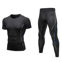 【CW】 2 piece SportsWear Hombre Deporte Mens Active Wear Tracksuit Sportswear Man Workout Clothes Compression Mens Sports Suits Slim