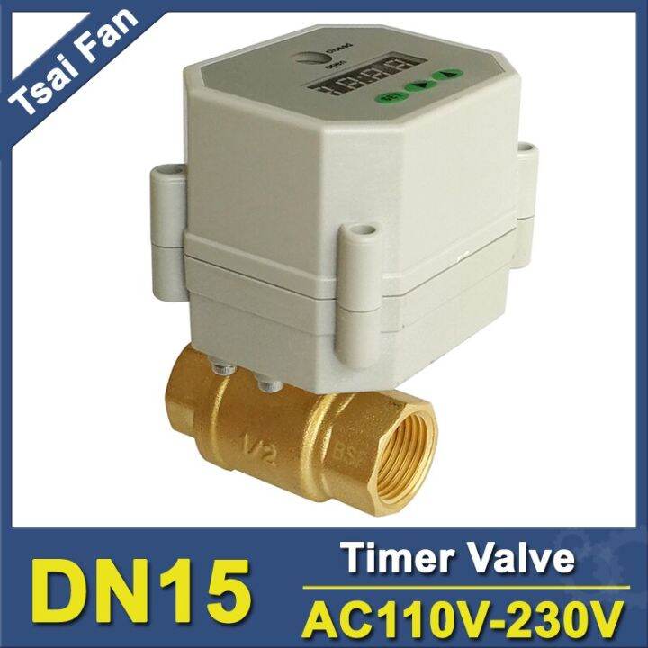 AC110V230V BSP/NPT 1/2'' Time Controlled Motorized Ball Valve For