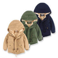 YUAAE เด็กทารกขนแกะเสื้อเด็กฤดูหนาวกลางแจ้งกำมะหยี่ Hooded Jacket เด็ก2-10T หนาเสื้อเด็กฤดูใบไม้ร่วง Casual Outerwear