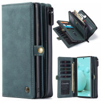Zipper Wallet Leather Case For Samsung Galaxy Note 20 10 Plus S21 Ultra S20 FE A51 A71 A52 A72 Purse Card Removable Phone Cover