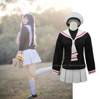 Women Japanese Anime Card Captor Sakura Cosplay Costumes Girls Navy Collar Sailor School Uniform Jk Suit Pleated Skirts Dress