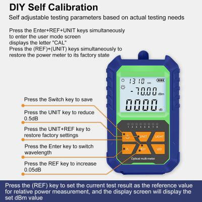 เครื่องวัดพลังงานแสงแบบพกพาเครื่องทดสอบกำลังสายไฟออปติคไฟเบอร์โหมดแสงด้านหลัง2ตัวสำหรับการบำรุงรักษาทางวิศวกรรม26dbm